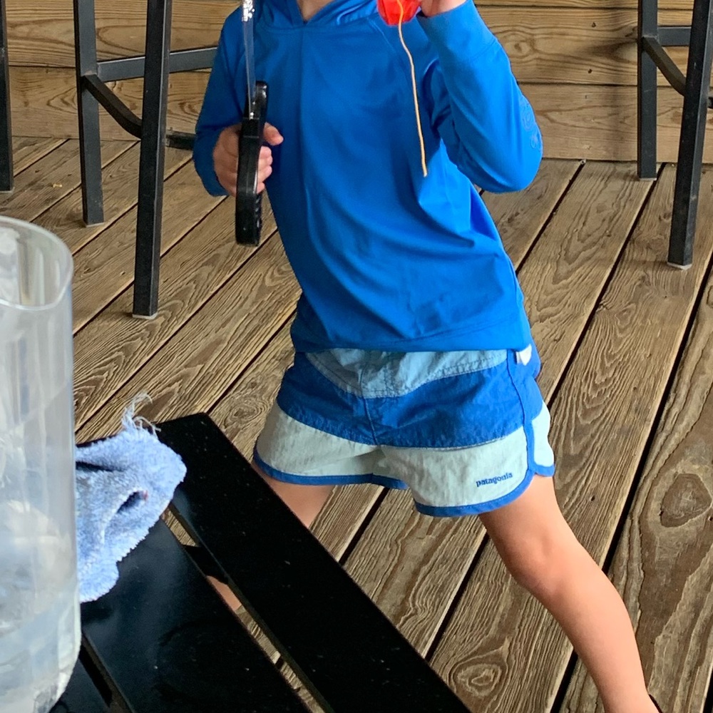 Patagonia Toddler Boys swim trunks and swim shirt 3T set